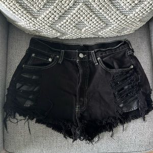 Vintage Black Denim Levi Shorts